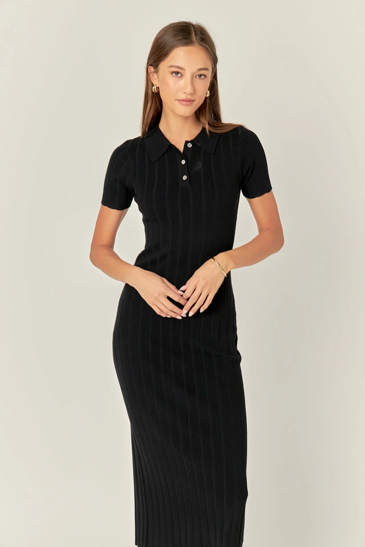 Polo Collared Maxi Knit Dress sold by Endless Rose product image thumbnail 4