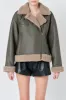 Faux Leather Jacket with Sherpa Lining sold by Endless Rose