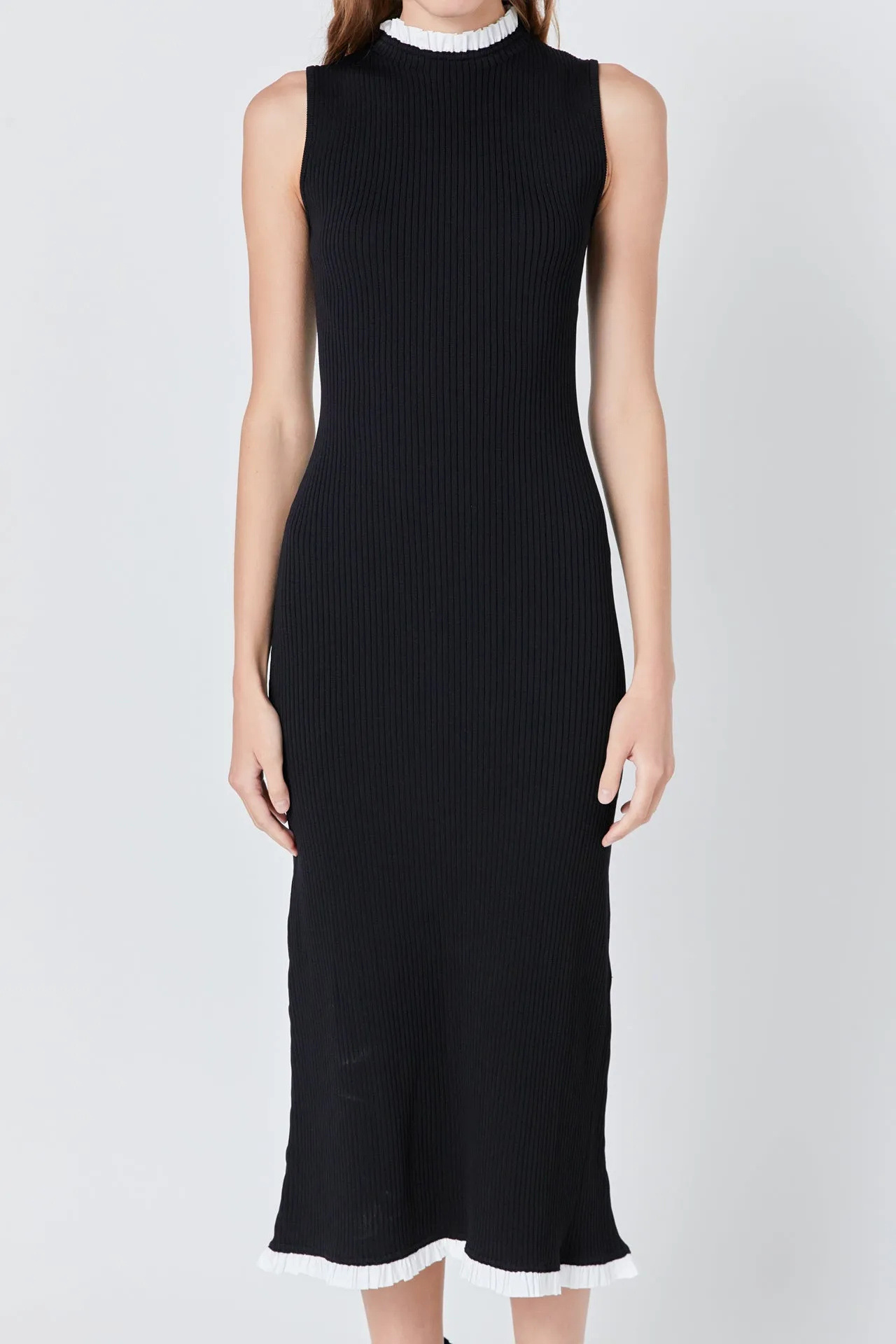 Contrast Ruffle Knit Maxi Dress sold by Endless Rose product image thumbnail 2