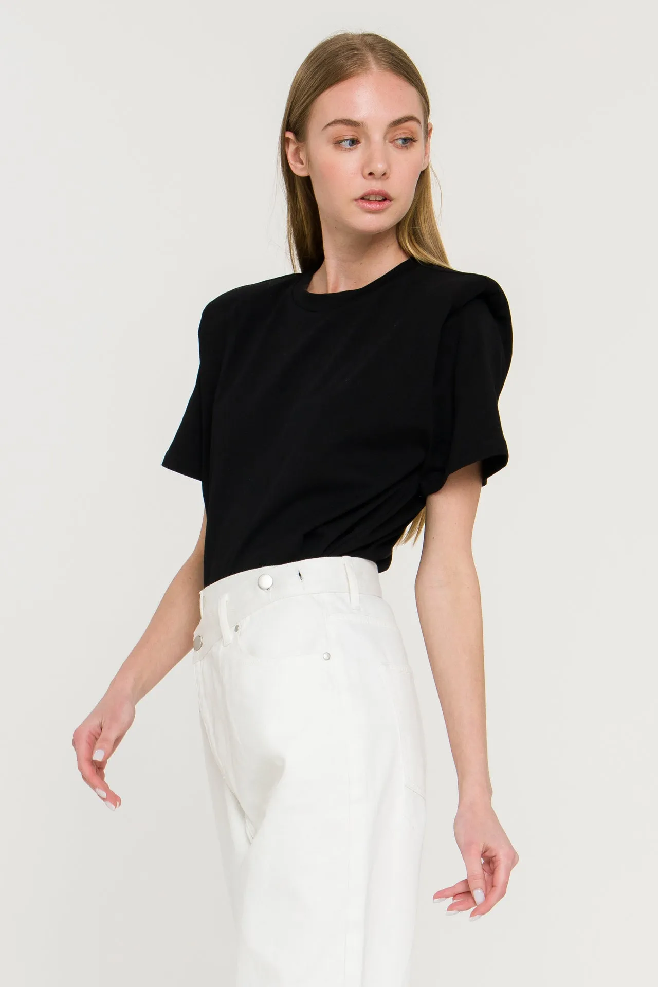 Shoulder Padded Short Sleeve T-Shirt sold by Endless Rose product image thumbnail 3