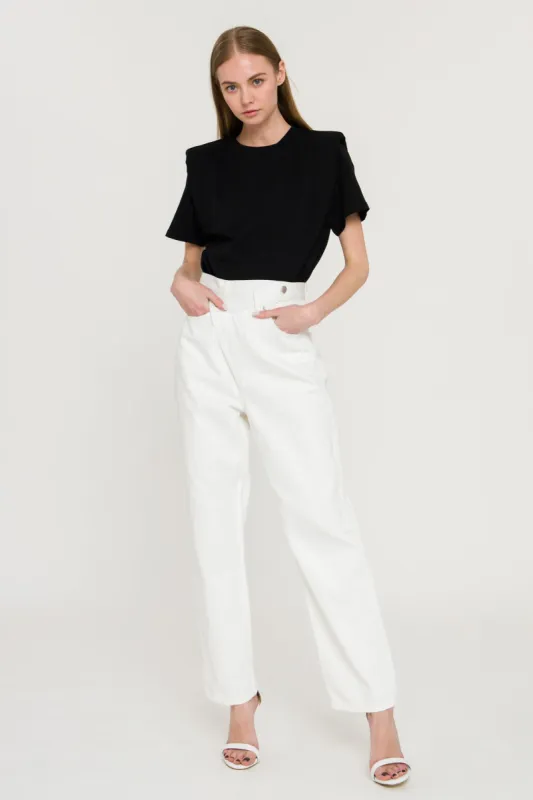 Shoulder Padded Short Sleeve T-Shirt sold by Endless Rose