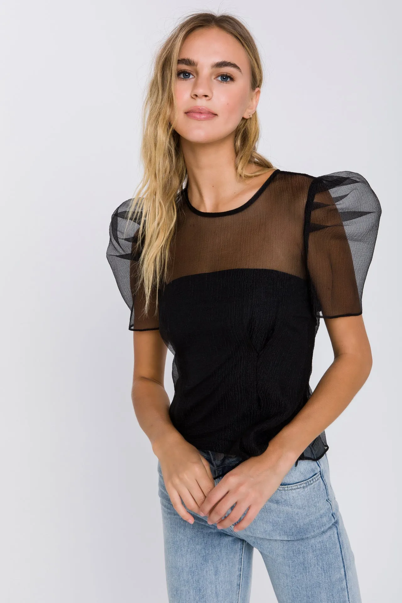 Mesh Puff Short Sleeve Top sold by Endless Rose product image thumbnail 5