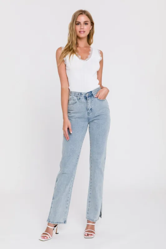 Lace Trim Knit Top sold by Endless Rose