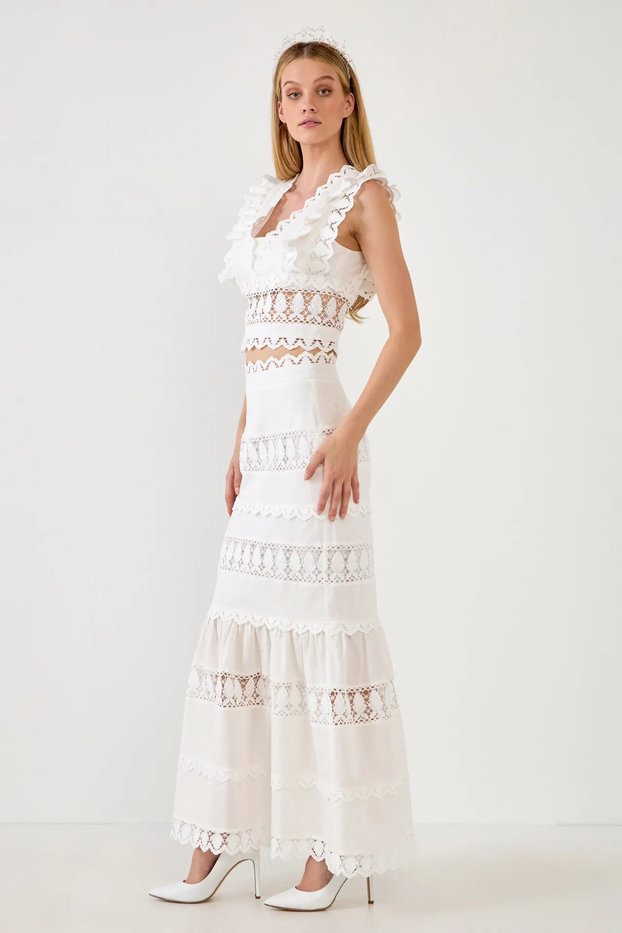 Lace Trim Maxi Skirt sold by Endless Rose product image thumbnail 3