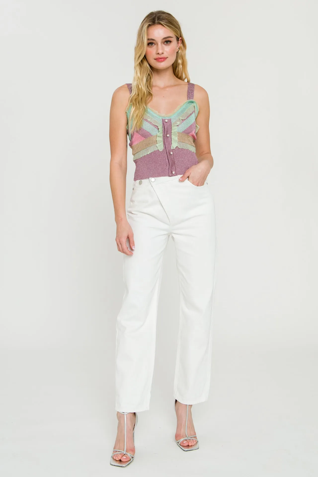 Color Block Metallic Knit Top sold by Endless Rose