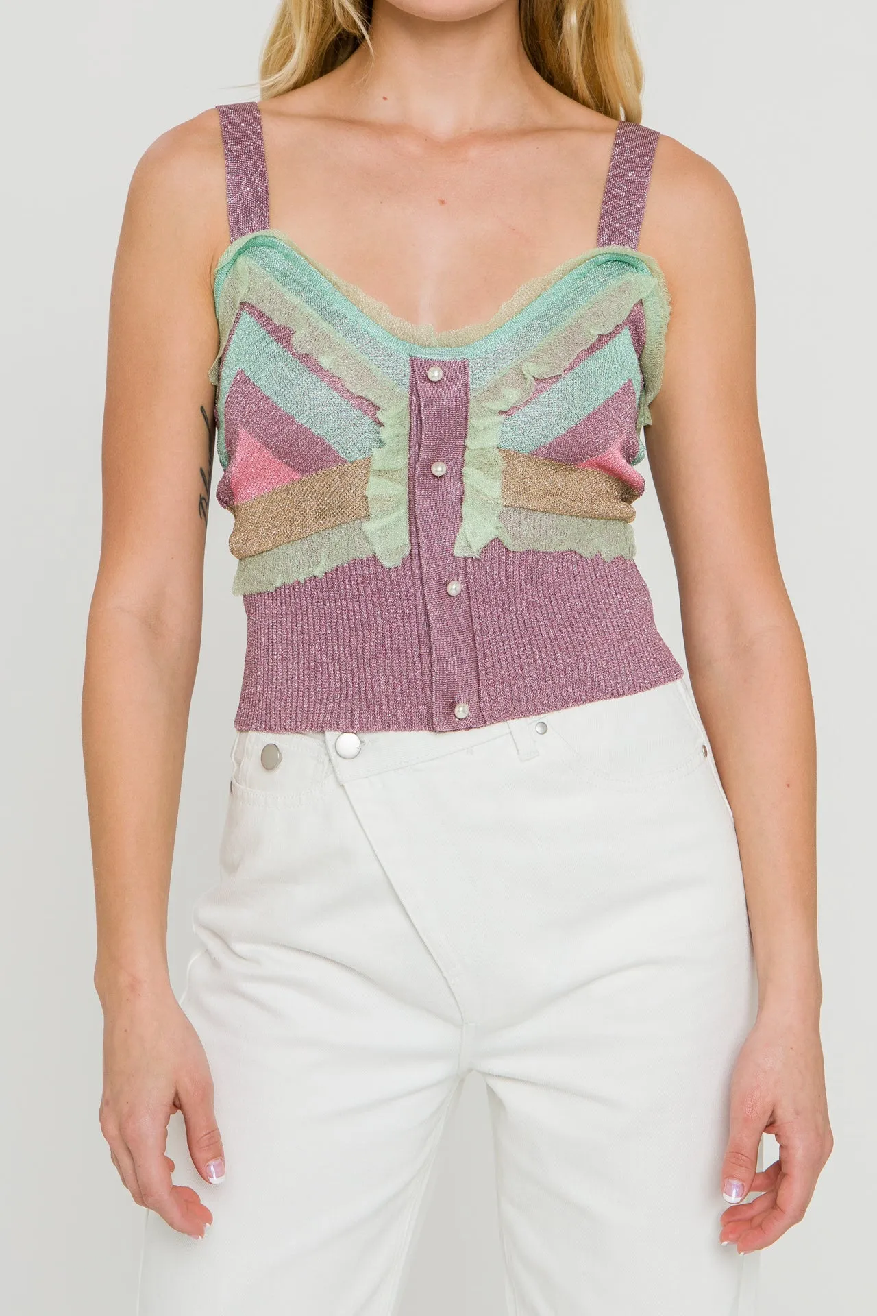 Color Block Metallic Knit Top sold by Endless Rose product image thumbnail 2