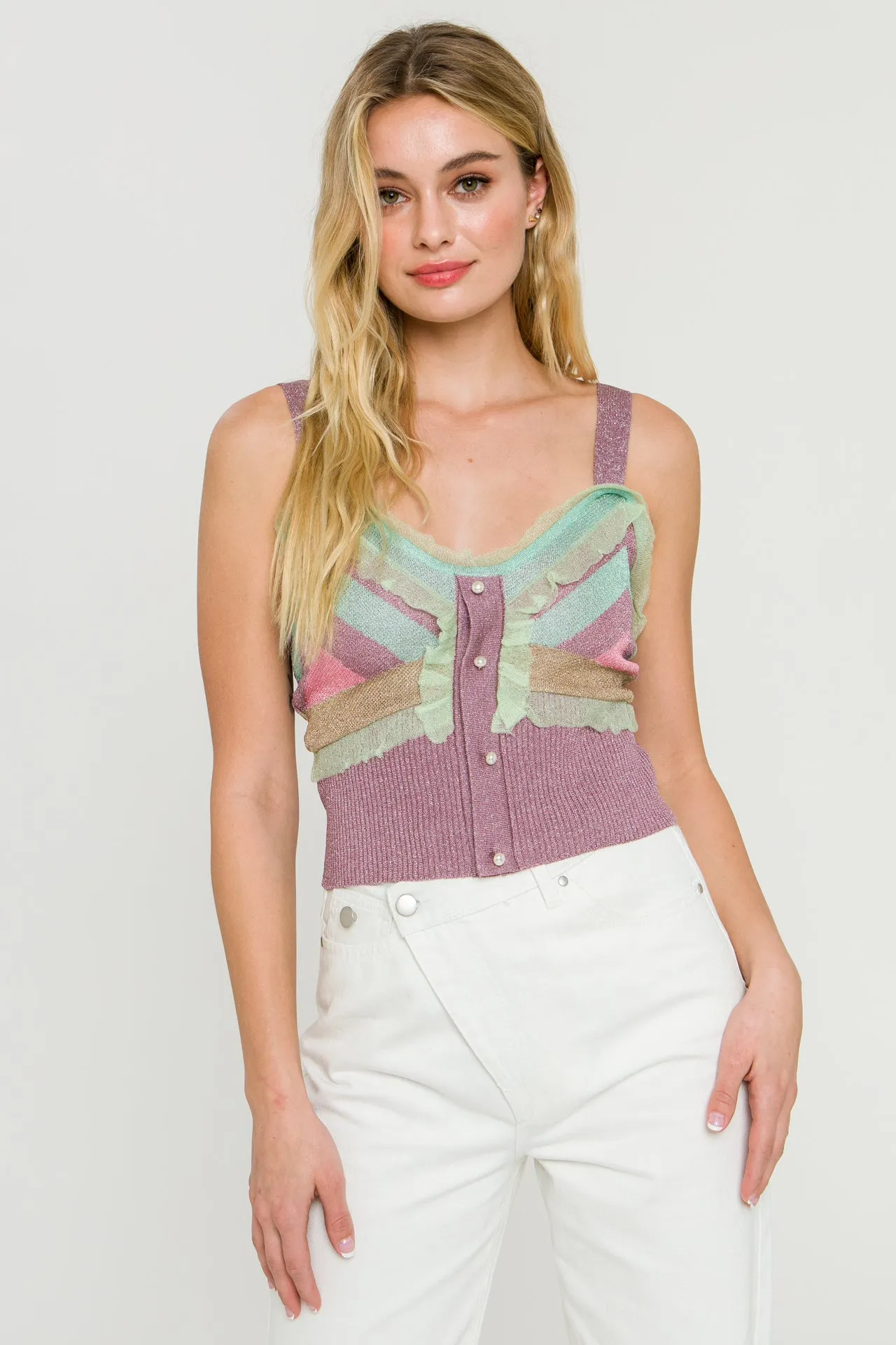 Color Block Metallic Knit Top sold by Endless Rose product image thumbnail 5