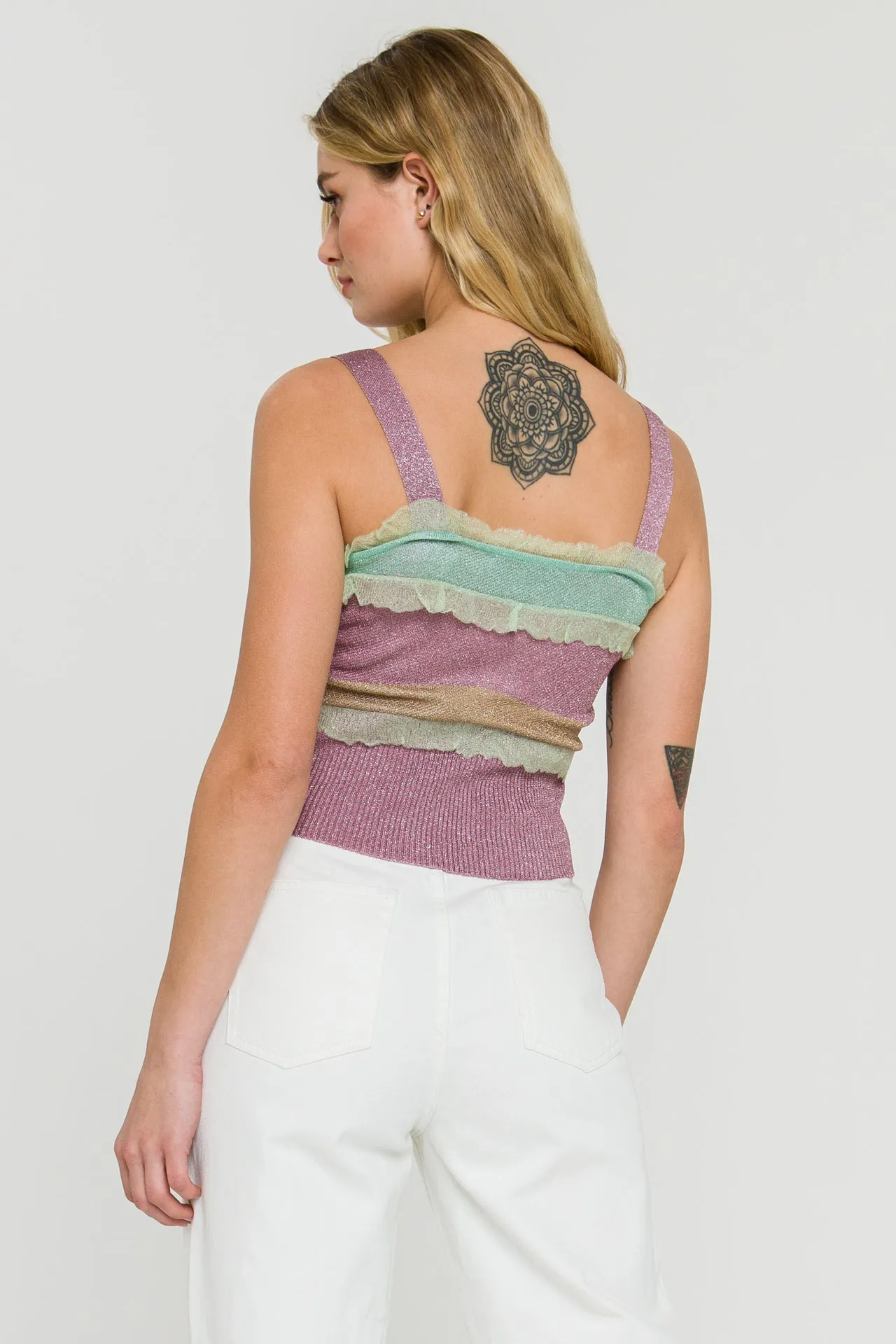 Color Block Metallic Knit Top sold by Endless Rose product image thumbnail 4
