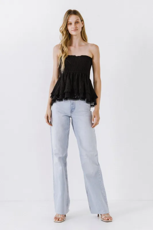 Strapless Tube Lace top sold by Endless Rose