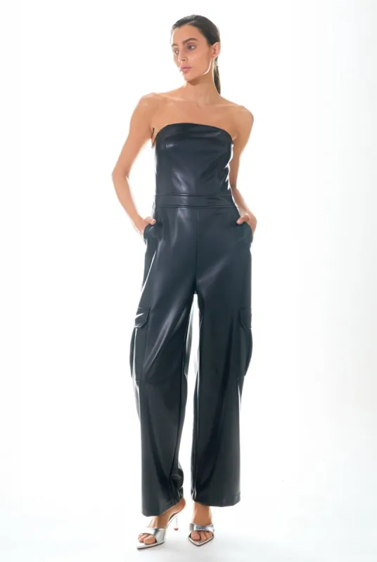 Tube Top Cargo Jumpsuit sold by Endless Rose