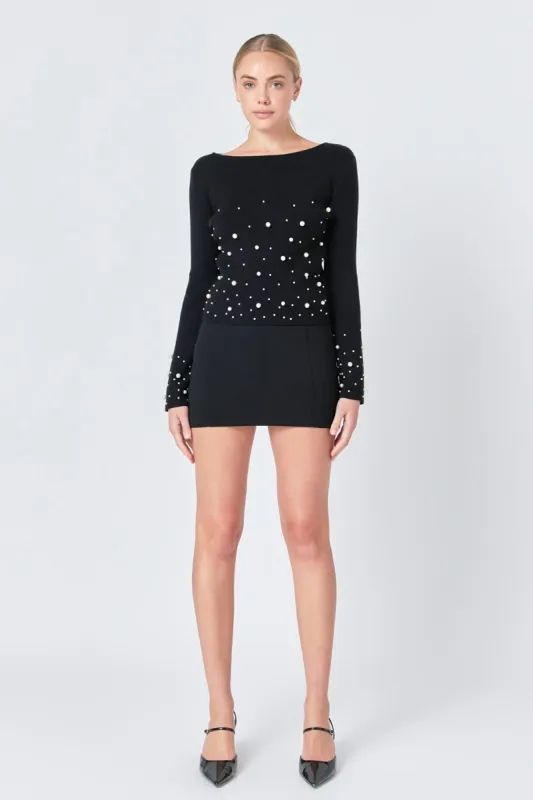 Pearl Embellished Sweater made by Endless Rose