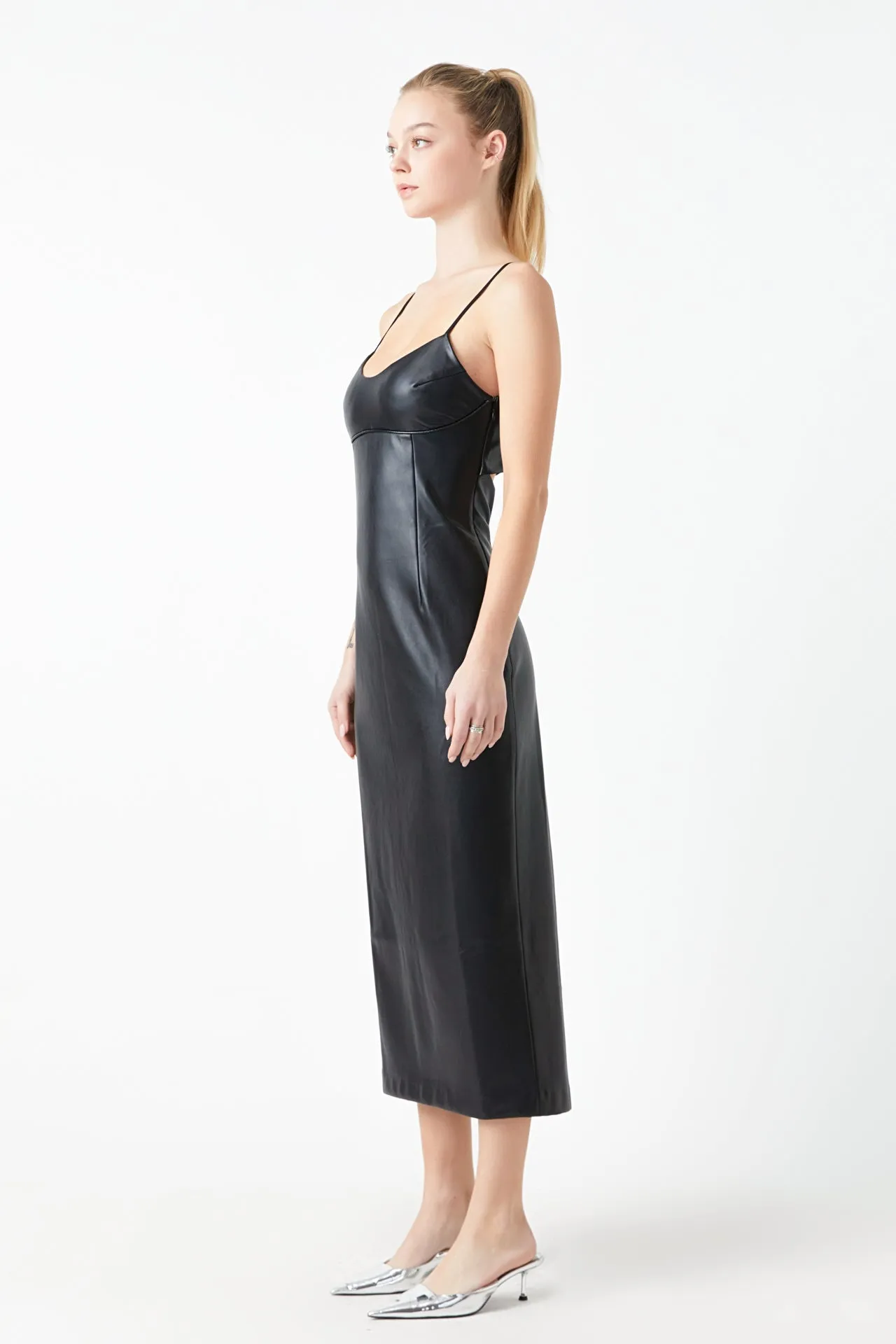 Pu Midi Sleeveless Dress sold by Endless Rose product image thumbnail 4