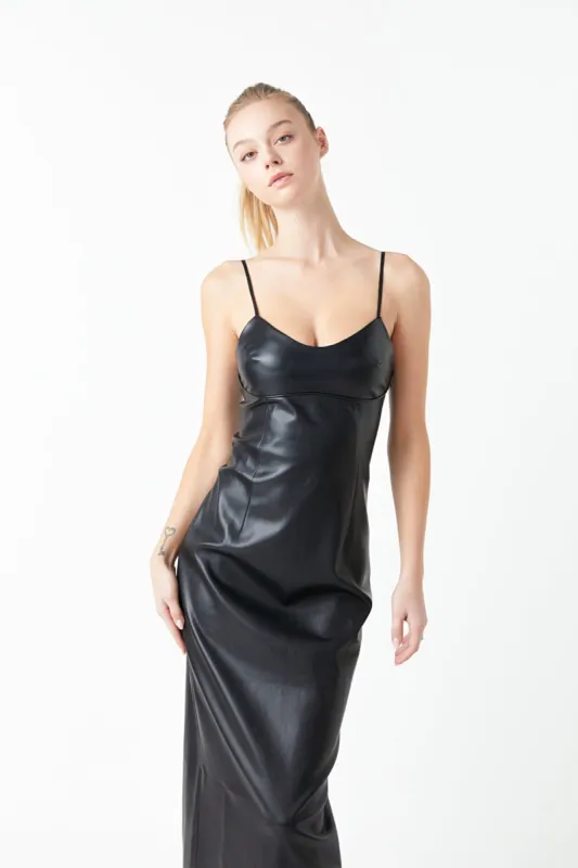 Pu Midi Sleeveless Dress sold by Endless Rose