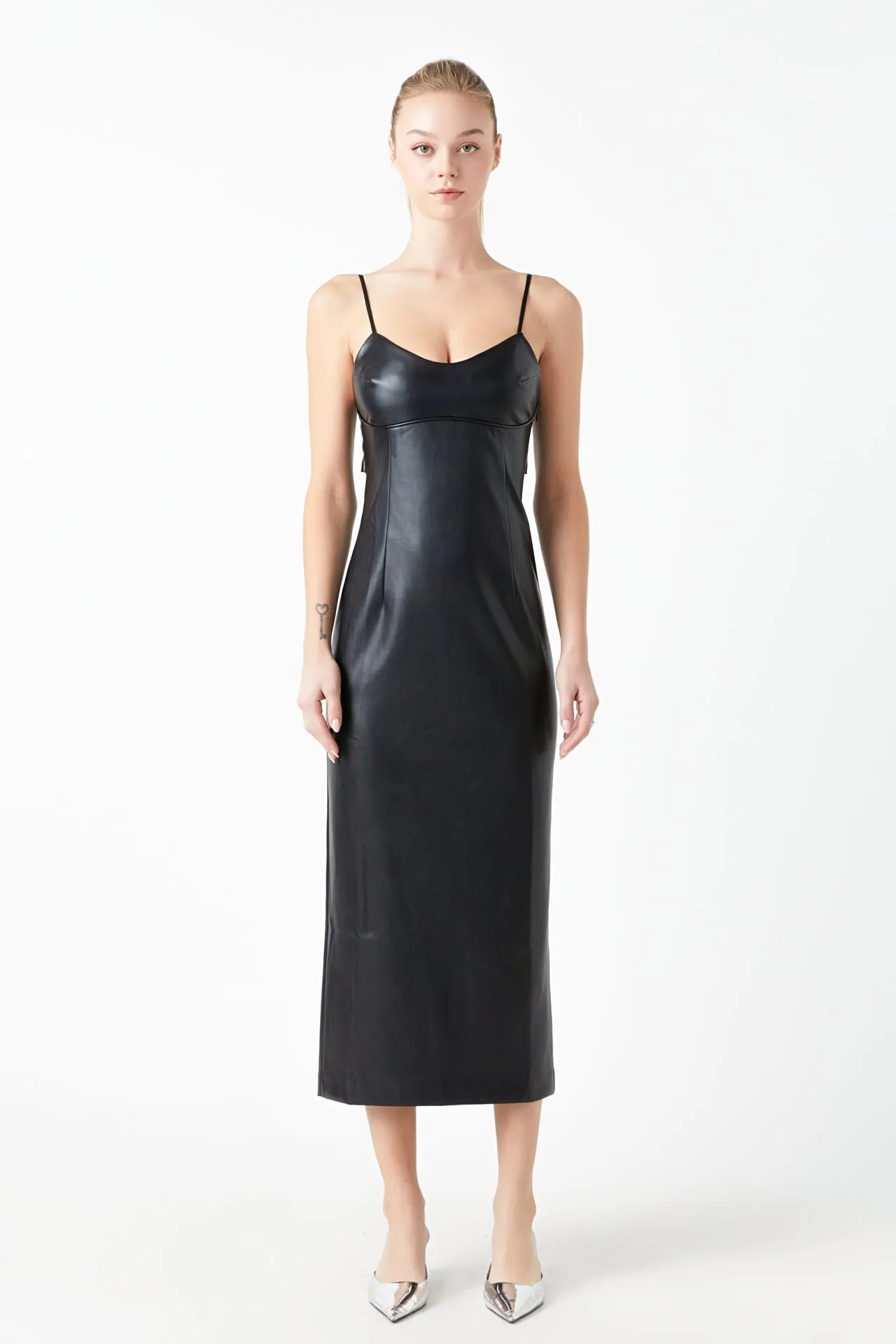 Pu Midi Sleeveless Dress sold by Endless Rose product image thumbnail 3