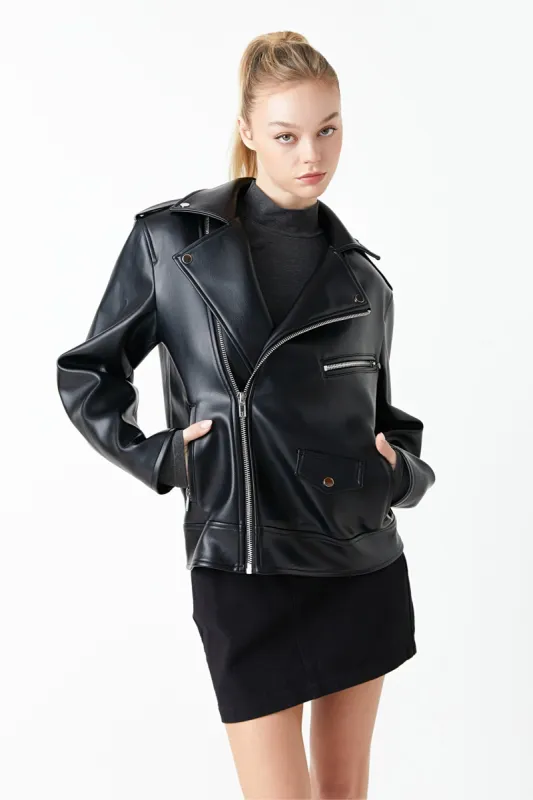 Pu Bicker Jacket sold by Endless Rose