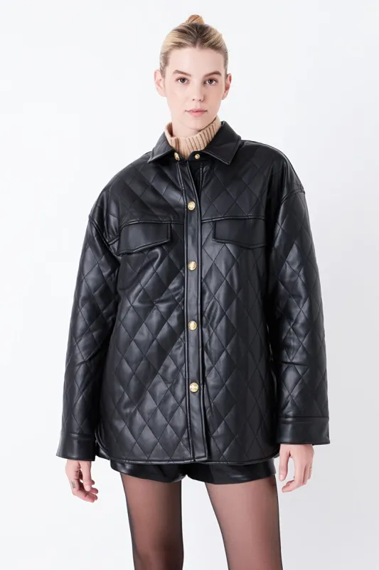 Quilted Faux Leather Jacket sold by Endless Rose