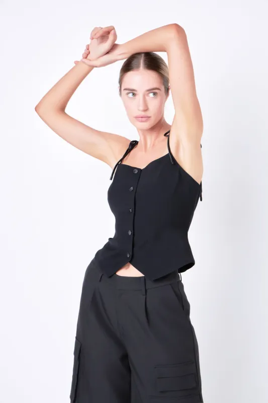 Strappy Bow Fitted Vest sold by Endless Rose