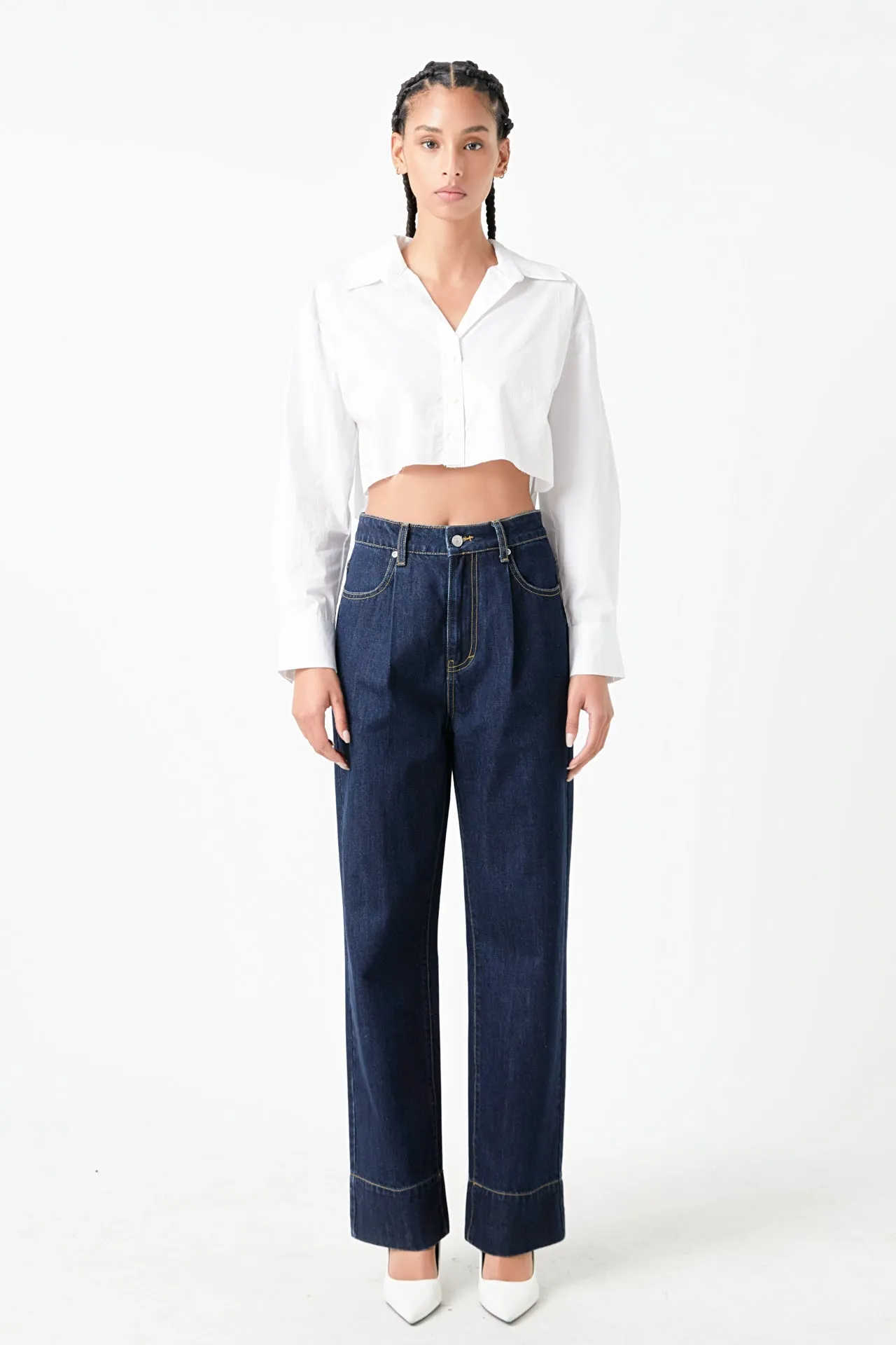 Raw Edge Cropped Shirts sold by Endless Rose product image thumbnail 2