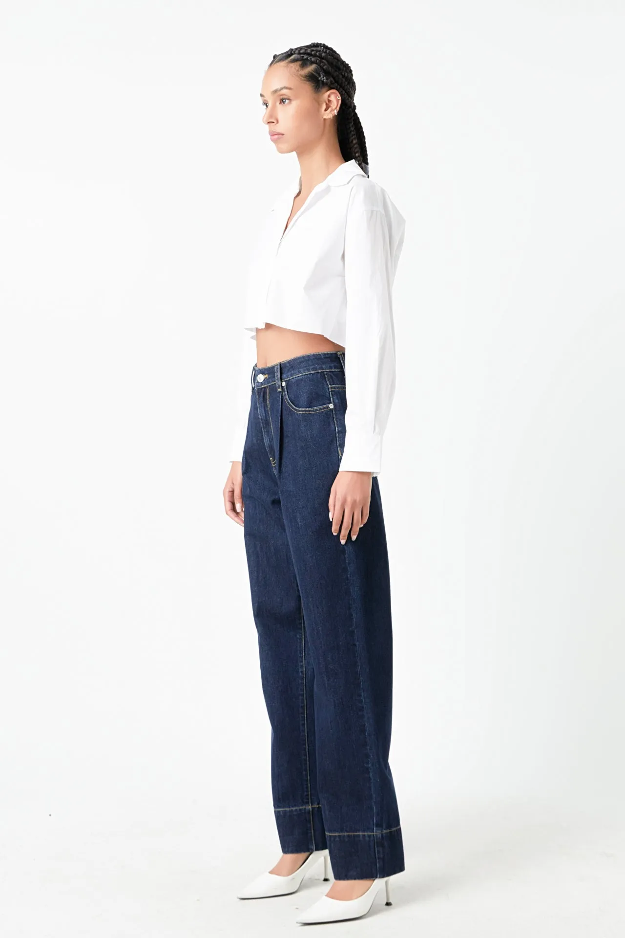 Raw Edge Cropped Shirts sold by Endless Rose product image thumbnail 4
