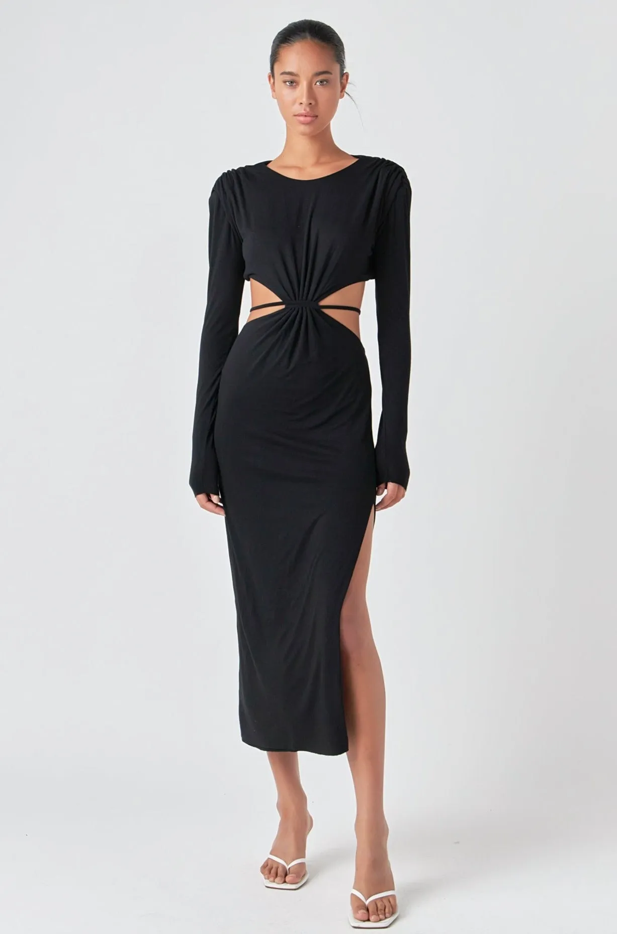 Long Sleeve Open-Back Maxi Dress sold by Endless Rose