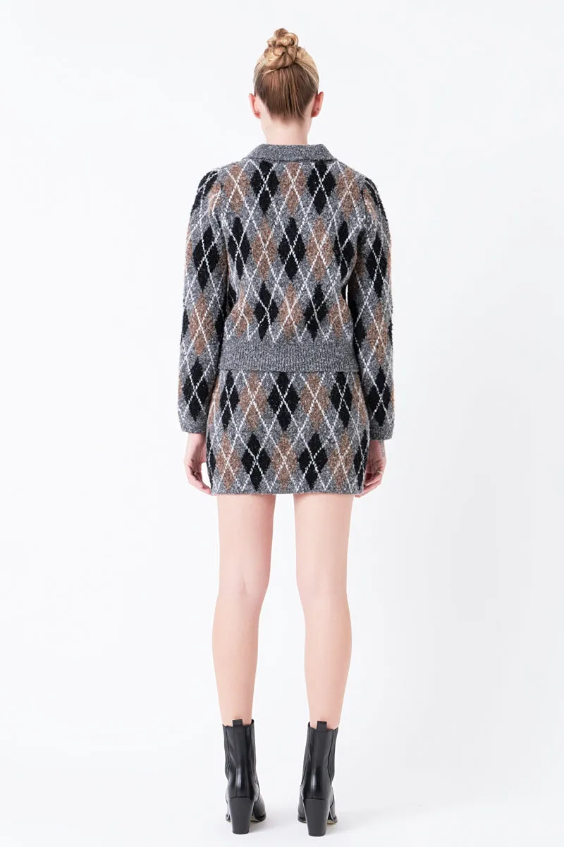 Argyle Knit Mini Skirt sold by Endless Rose product image thumbnail 4