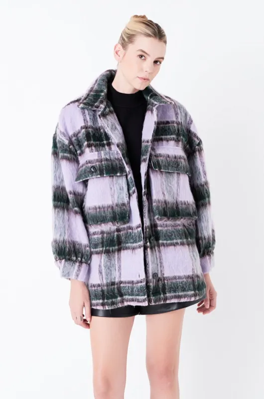 Oversized Plaid Shacket with Pockets sold by Endless Rose