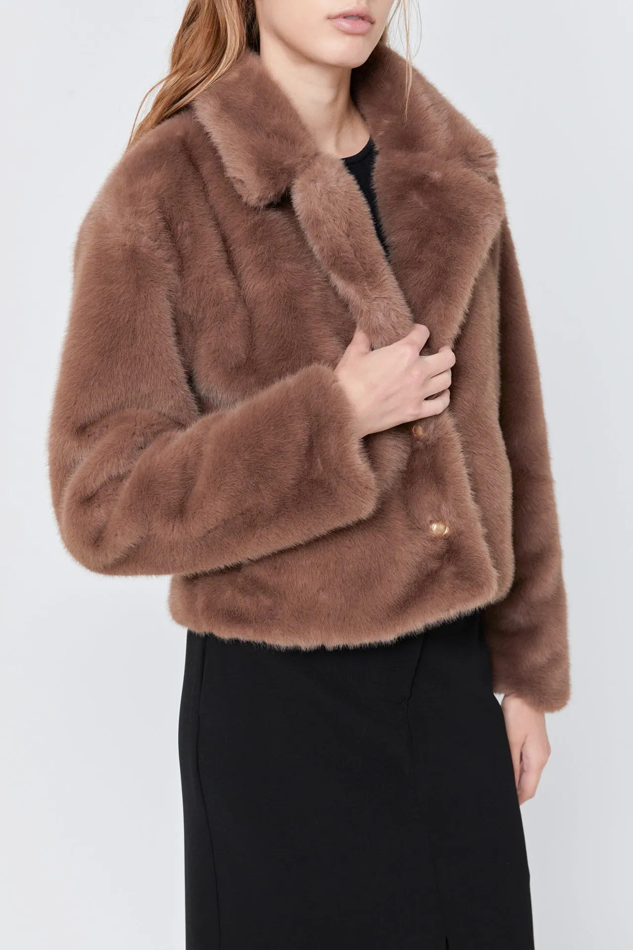 Faux Fur Buttoned Jacket sold by Endless Rose product image thumbnail 2