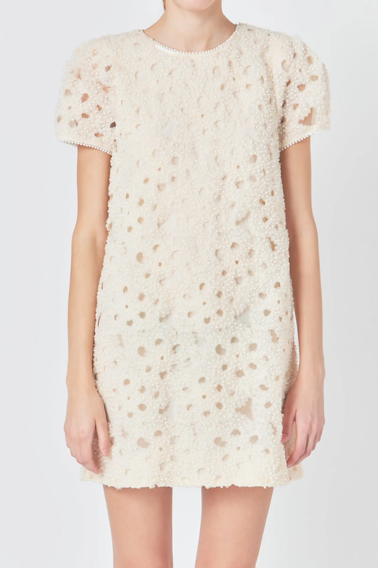 Pearl and Tulle Textured Mini Dress sold by Endless Rose product image thumbnail 2