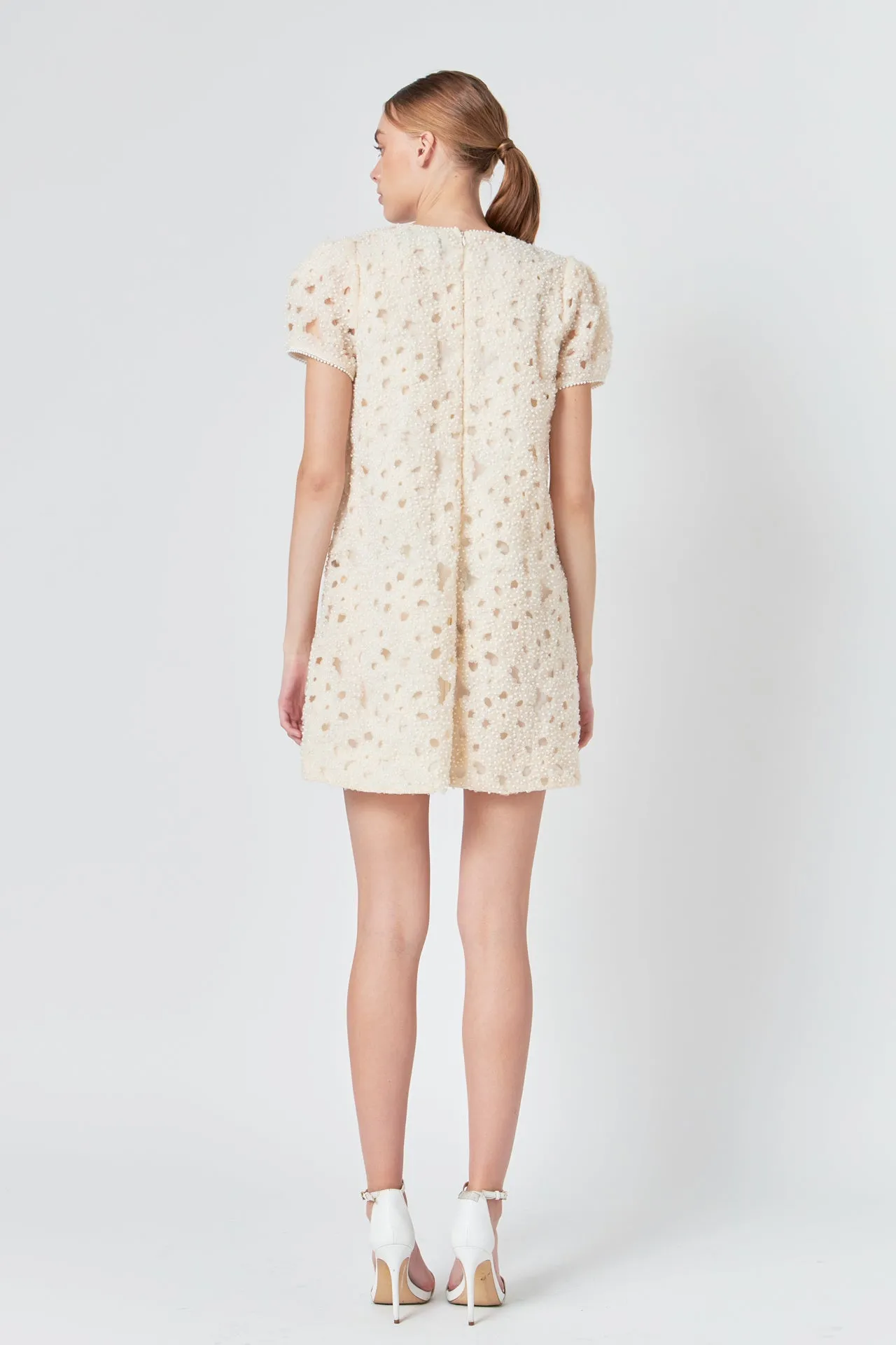 Pearl and Tulle Textured Mini Dress sold by Endless Rose product image thumbnail 4