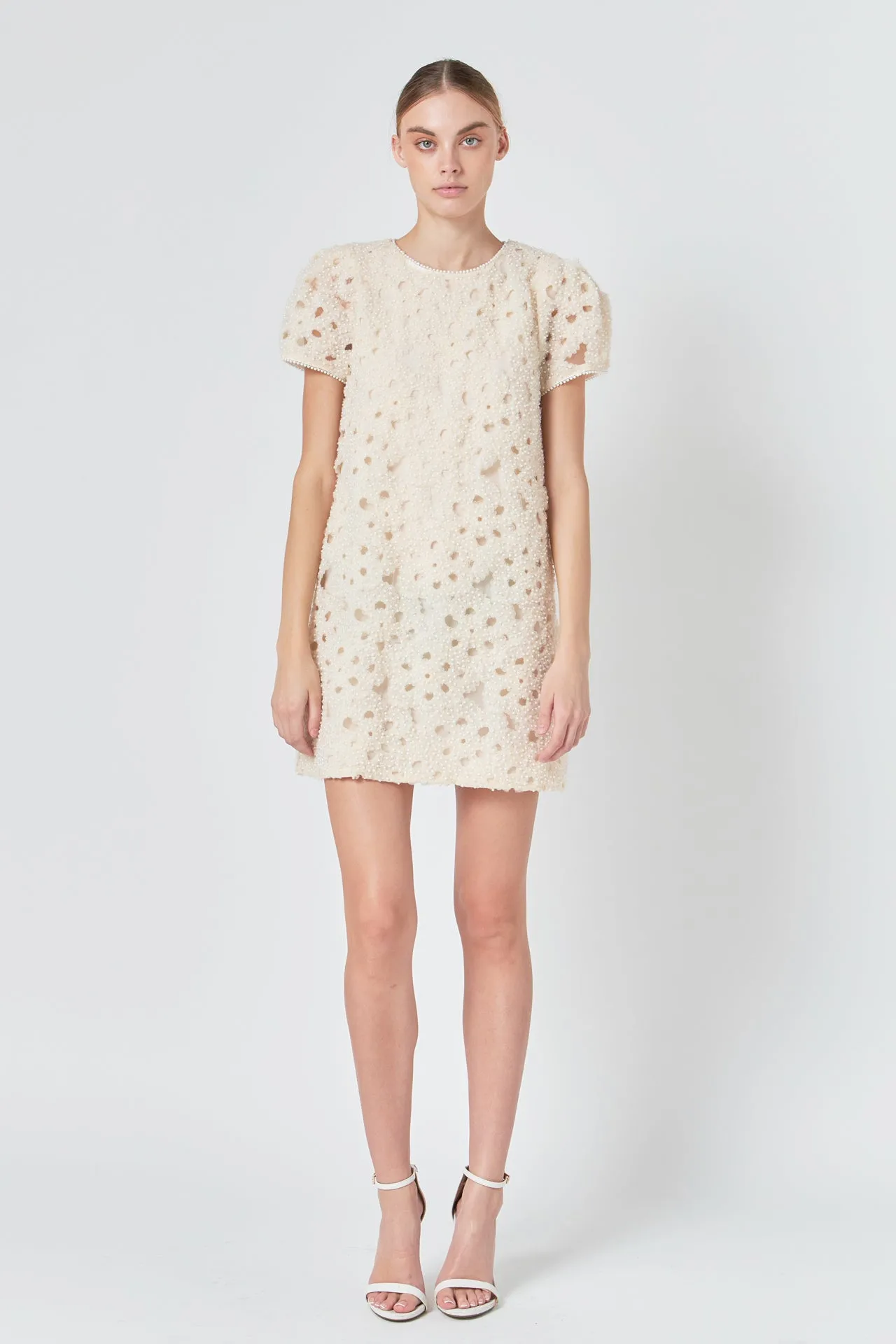 Pearl and Tulle Textured Mini Dress sold by Endless Rose