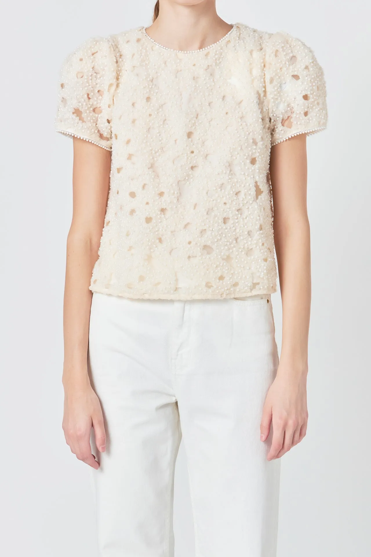 Pearl and Tulle Textured Top sold by Endless Rose product image thumbnail 2