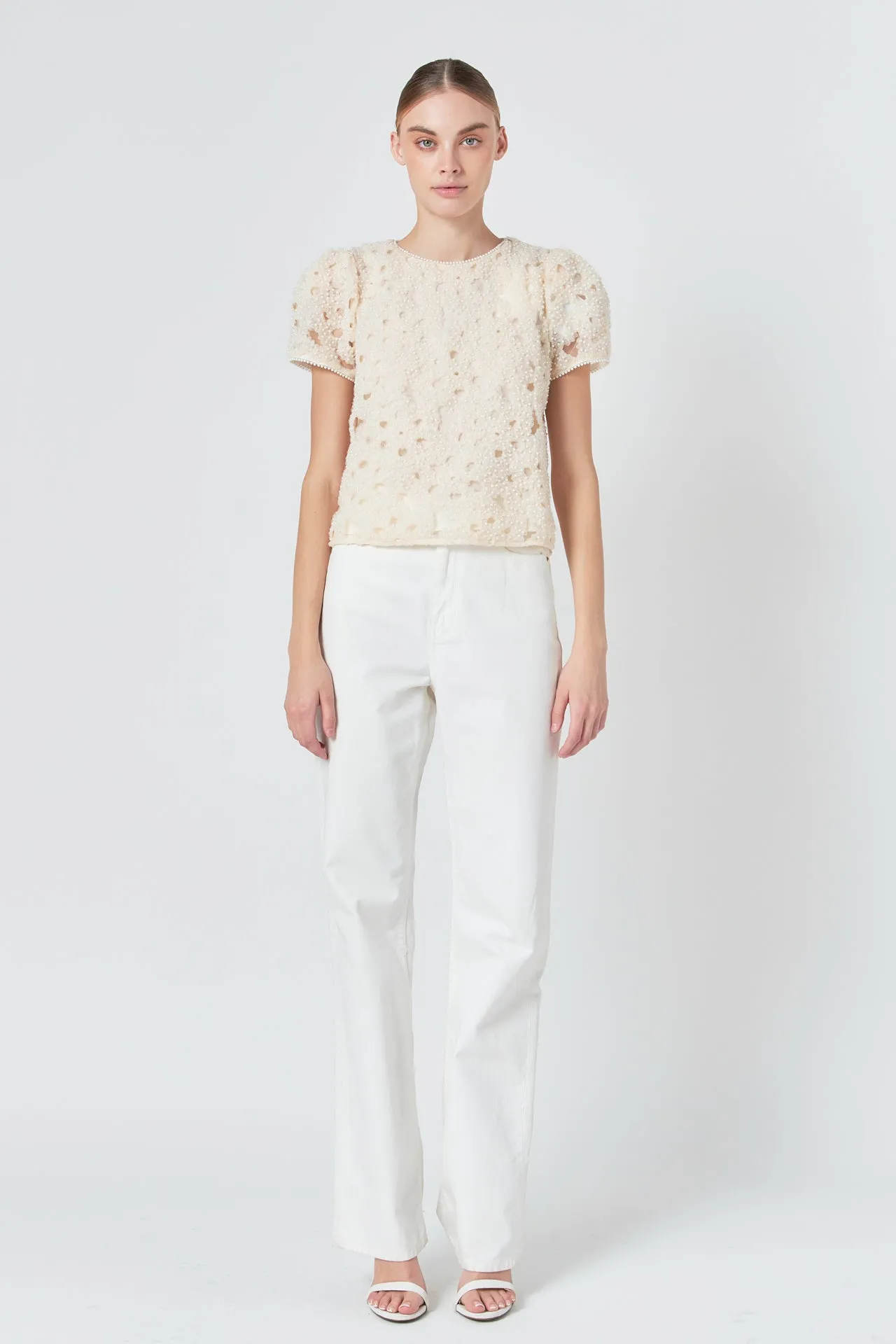 Pearl and Tulle Textured Top sold by Endless Rose