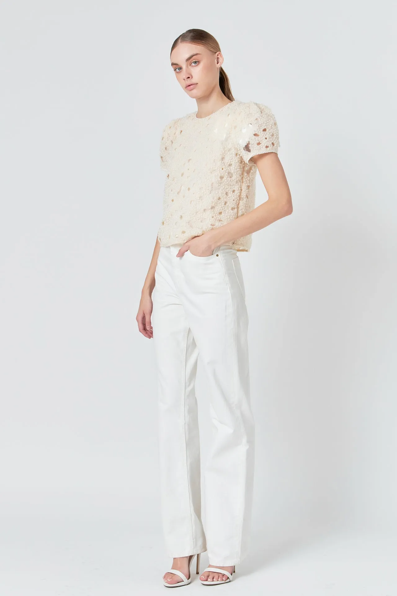 Pearl and Tulle Textured Top sold by Endless Rose product image thumbnail 3