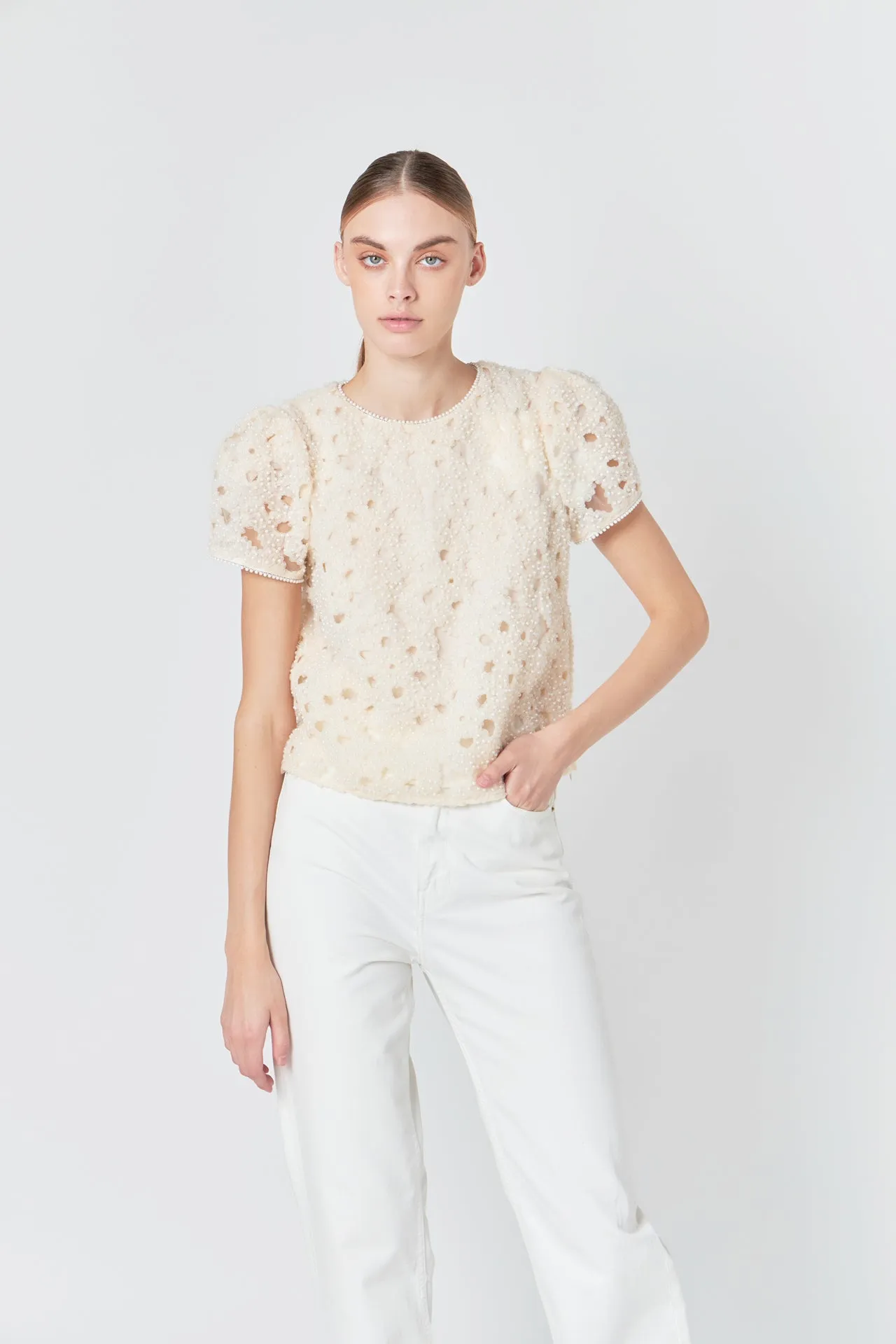 Pearl and Tulle Textured Top sold by Endless Rose product image thumbnail 5