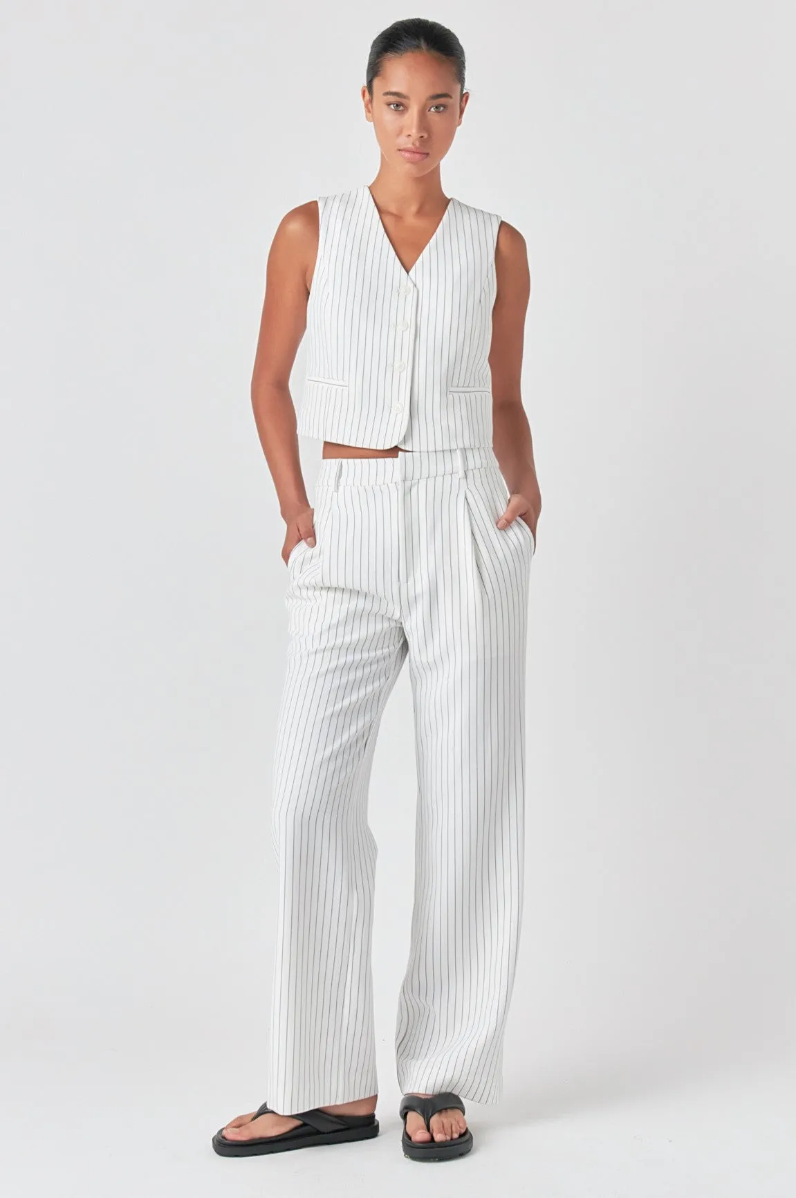 Pinstriped Vest with Welted Pocket sold by Endless Rose product image thumbnail 2
