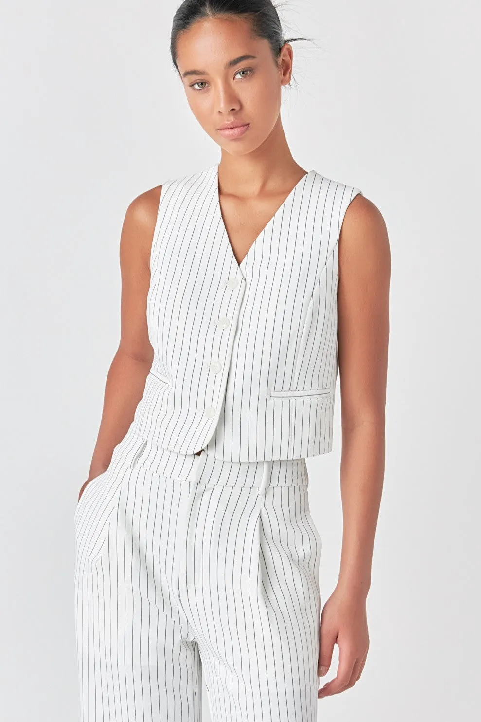 Pinstriped Vest with Welted Pocket sold by Endless Rose product image thumbnail 3