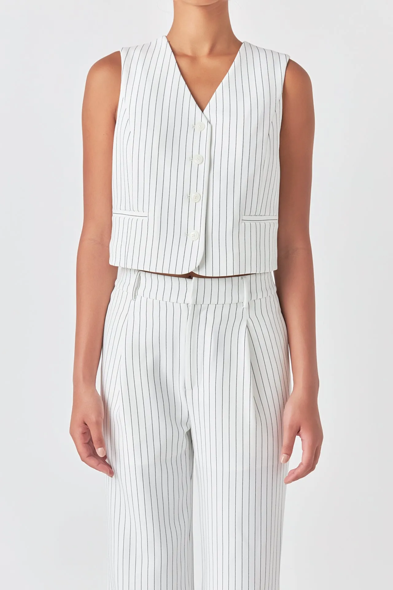 Pinstriped Vest with Welted Pocket sold by Endless Rose product image thumbnail 4