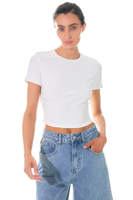 Cropped Bustier Short Sleeve T Shirt sold by Endless Rose