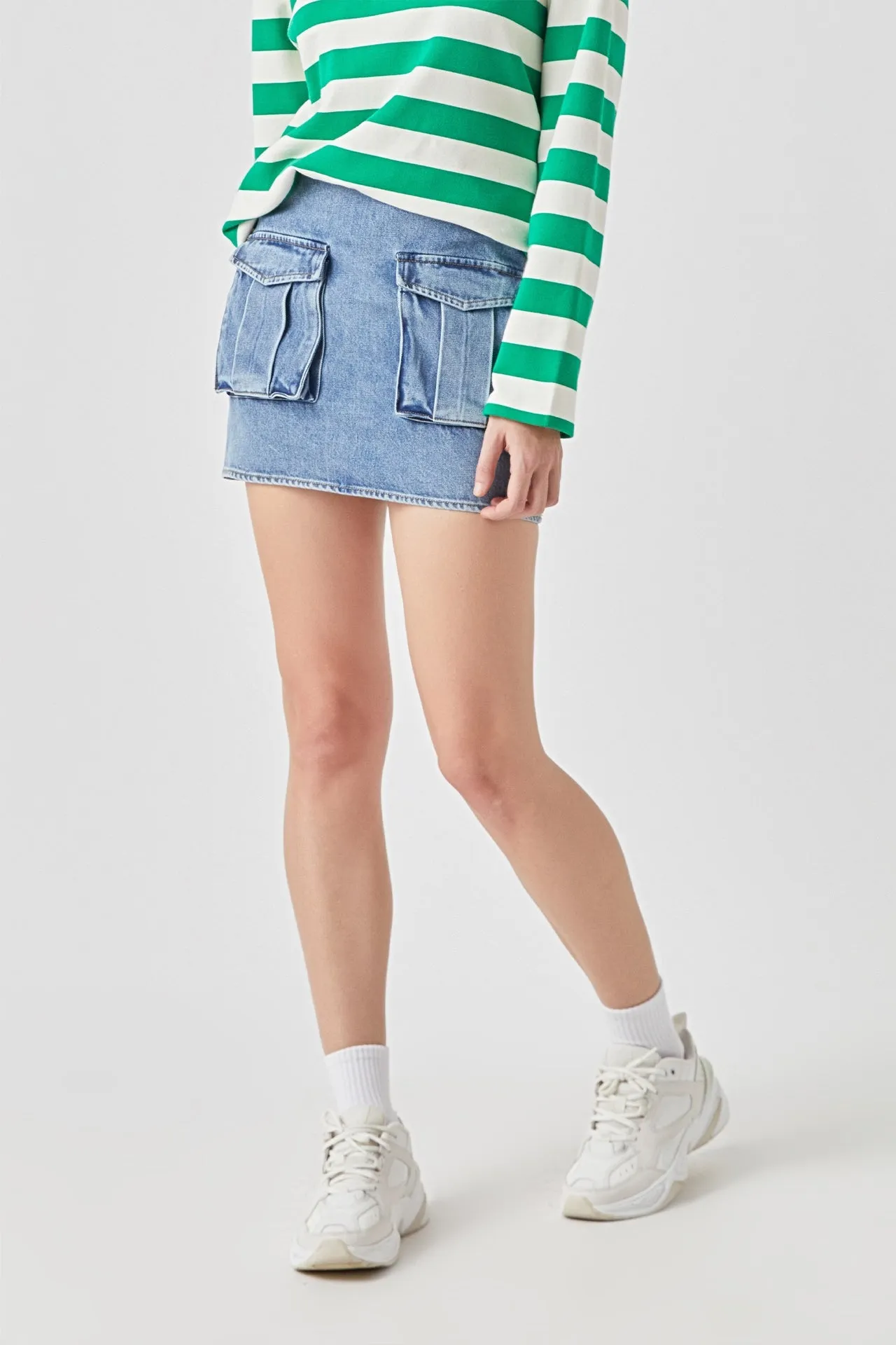 Pocket Denim Mini Skirt sold by Endless Rose product image thumbnail 5