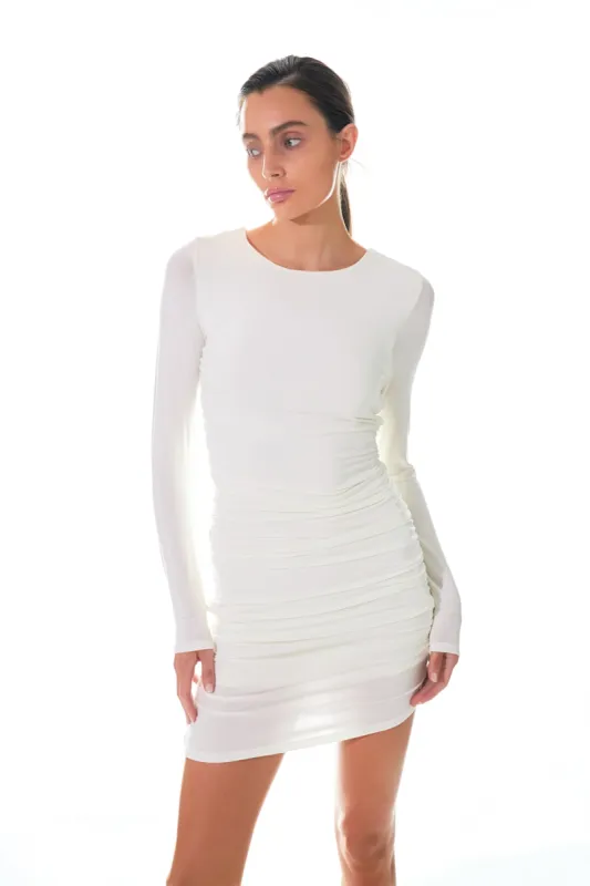 Ruched Long Sleeve Mini Dress sold by Endless Rose