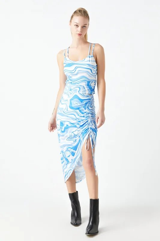 Marble Print Slit Midi Skirt sold by Endless Rose