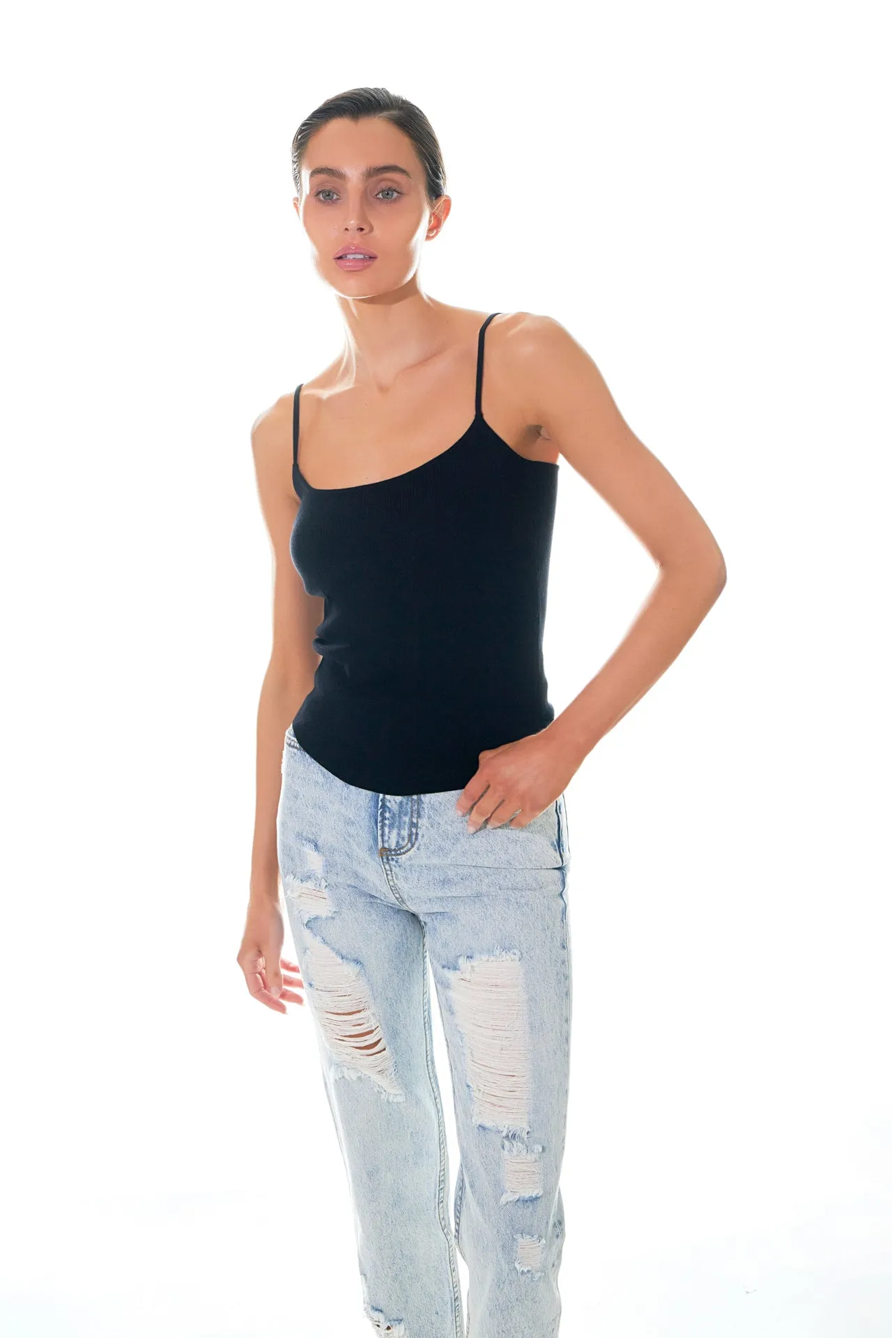 High-Waisted Distressed Straight Leg Jeans sold by Endless Rose product image thumbnail 4