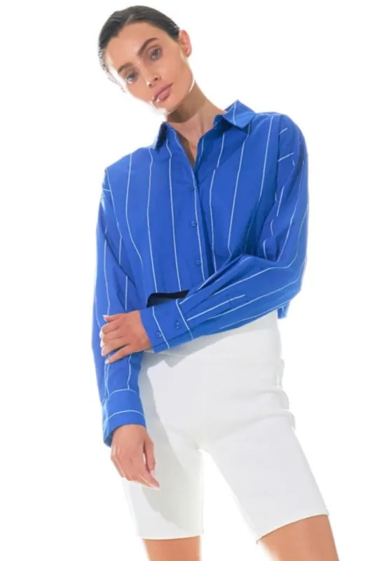 Striped Cropped Shirts sold by Endless Rose