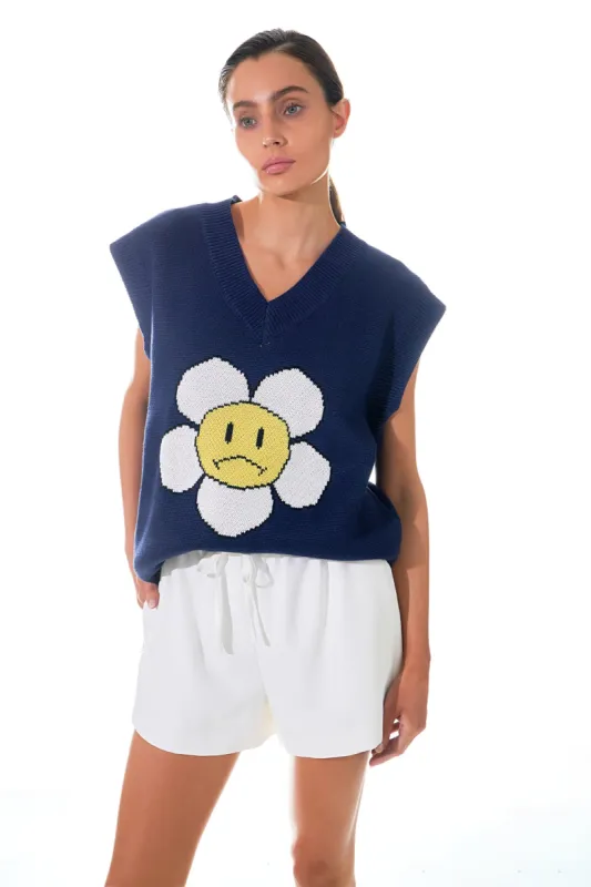 Daisy Jacquard Knit Sweater Vest sold by Endless Rose