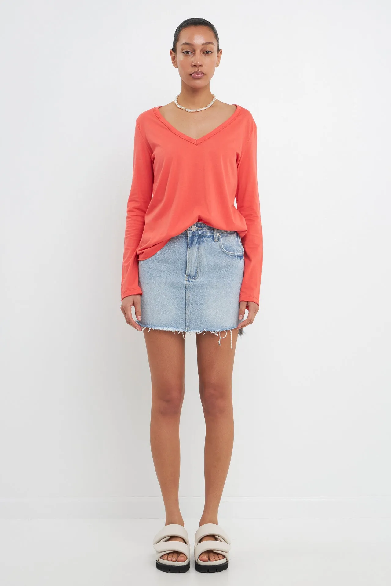 Classic Long Sleeve V Neck Tee sold by Endless Rose