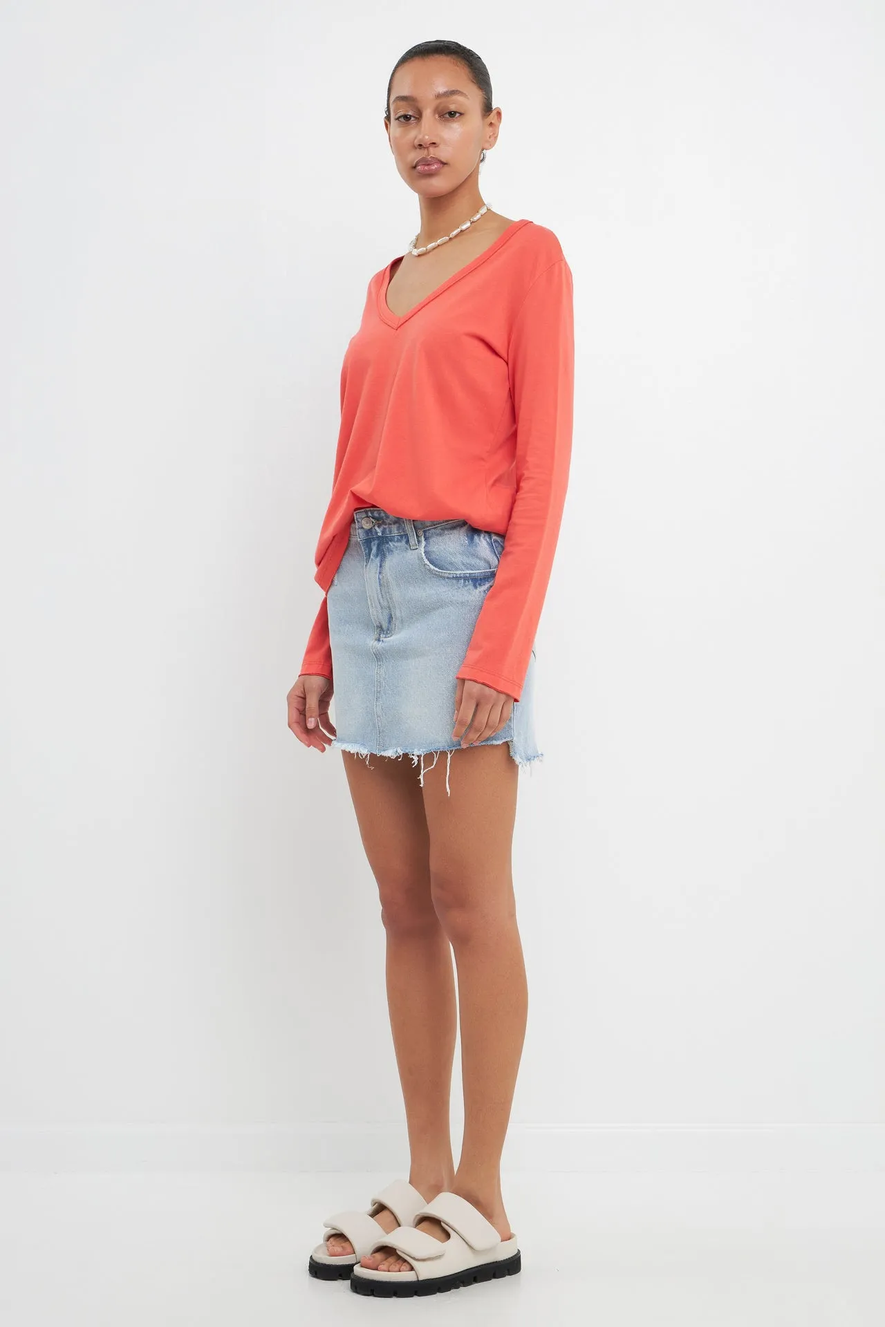 Classic Long Sleeve V Neck Tee sold by Endless Rose product image thumbnail 3