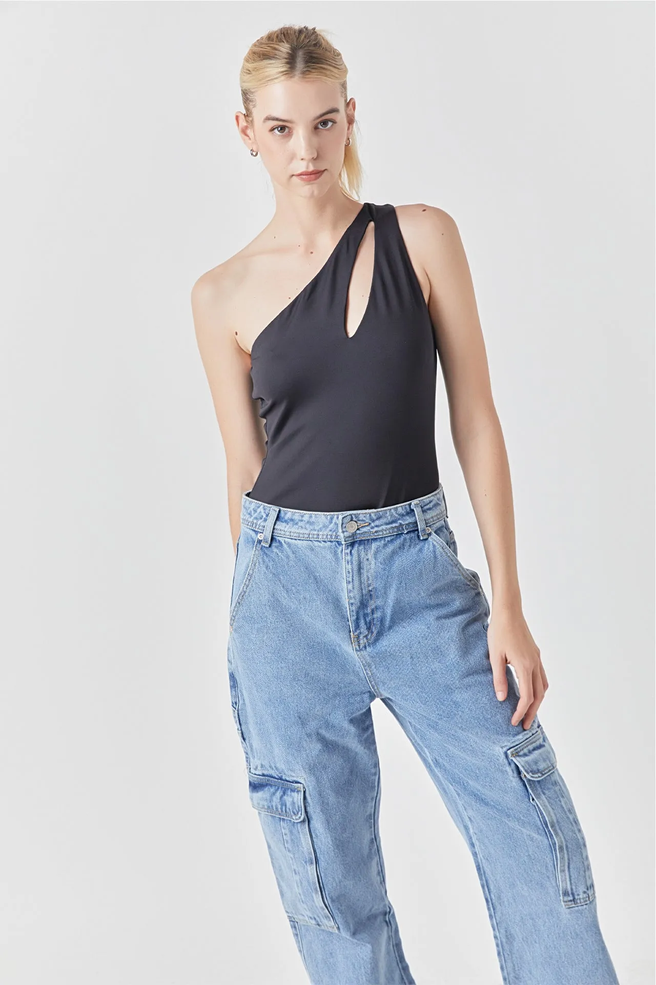 Cut Out Asymmetric Bodysuit sold by Endless Rose