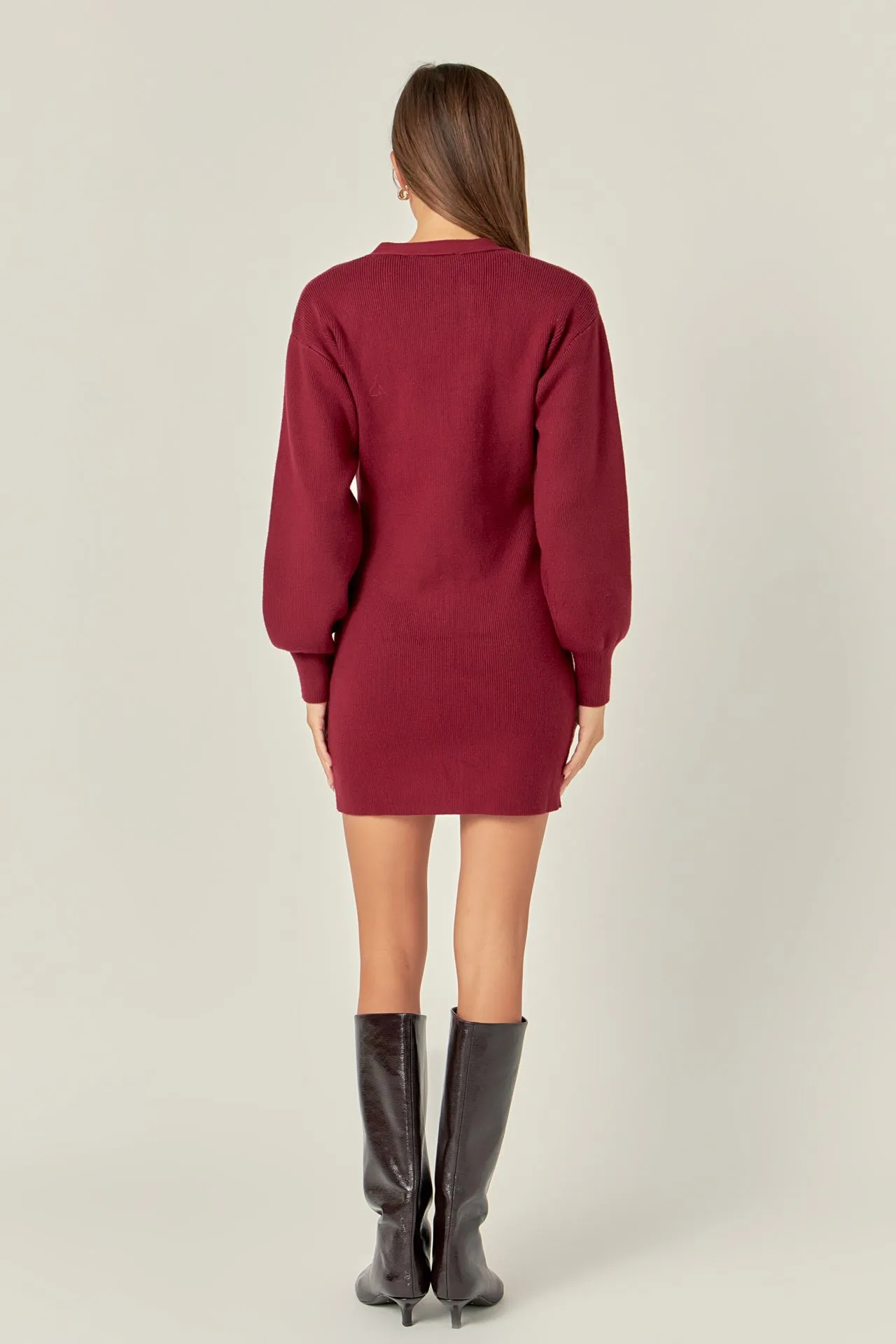 V-Neck Cardigan Mini Knit Dress sold by Endless Rose product image thumbnail 4