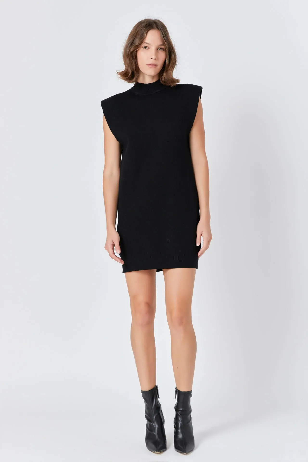 Mock Neck Sleeveless Knit Mini Dress sold by Endless Rose