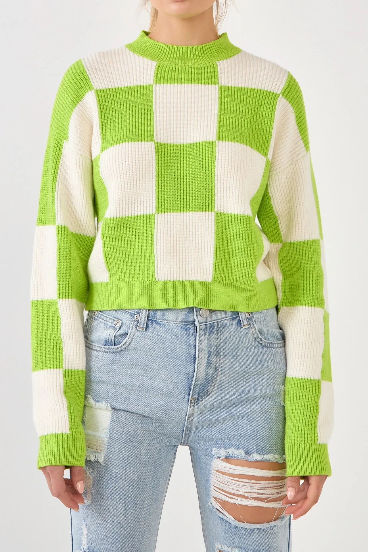 Checkerboard Knit Sweater sold by Endless Rose product image thumbnail 3